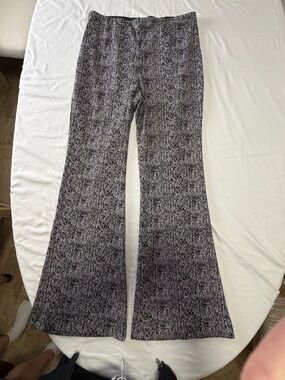 Express Black and White Textured Knit Pants